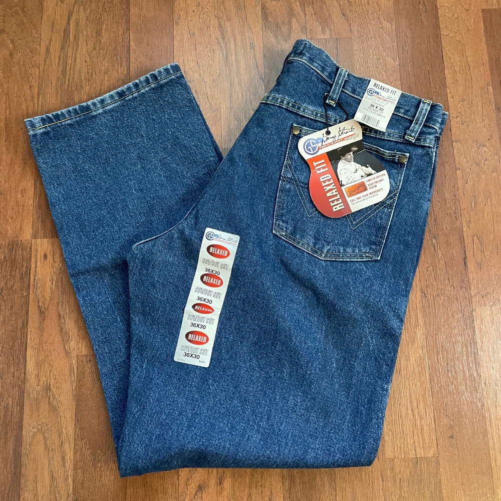 Wrangler George Strait Cowboy Cut Relaxed Fit Jeans 36x30 Blue Denim 31MGSHD